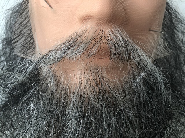 付け髭 グレイ ロング 西川ひげ工房