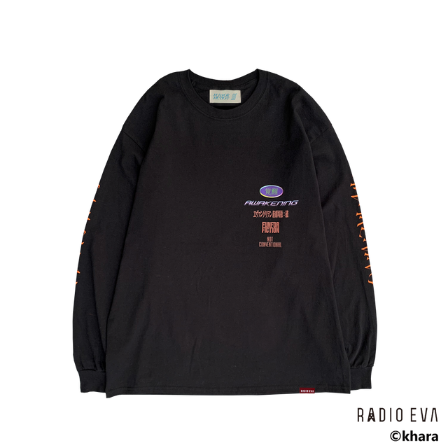 Unit-01 AWAKENING L/S Tee ( BLACK ) / RADIO EVA