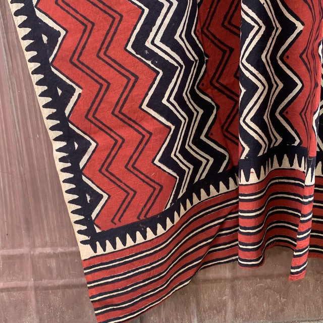 Saruche ブロックプリント カフタンワンピース Saruche