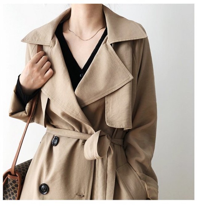 トレンチコート レディース 軽い 薄手 春 ロング 春服 春 スプリングコート アウター ロング ロングトレンチコート 御呼ばれ 黒 通勤 軽い オーバーサイズ Hr684 Raxia ラクシア