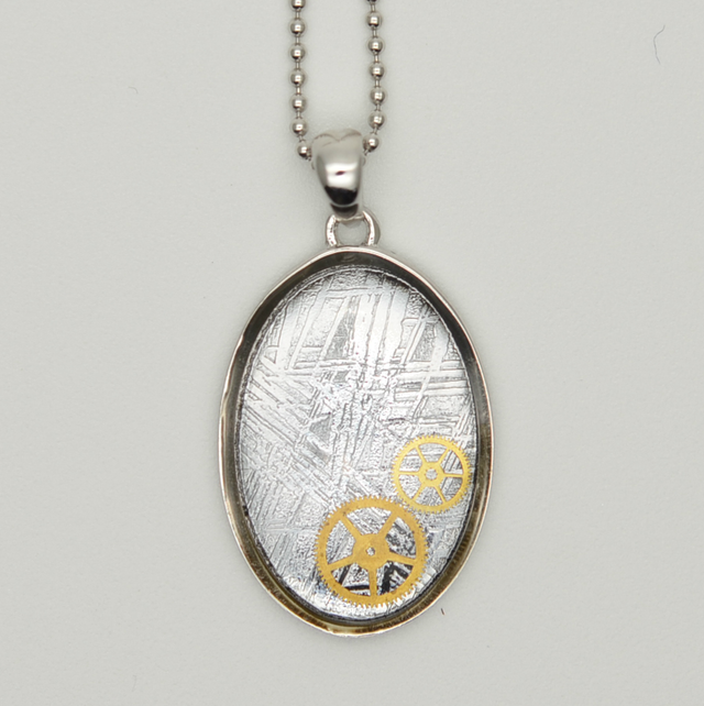 ギベオン隕石ネックレス 楕円 モチーフ無 時計パーツアクセサリー Kayo Movement