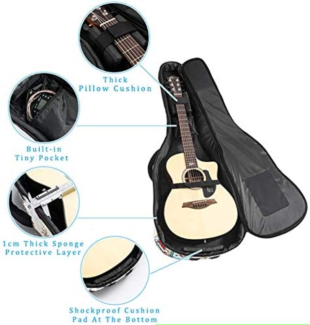 Jpcs Carrozza ギターケース ソフト クリスマス 雪柄 プレゼント ギグバッグ アコースティックギターケース 手提げ リュック型 Az Japan Classic Store