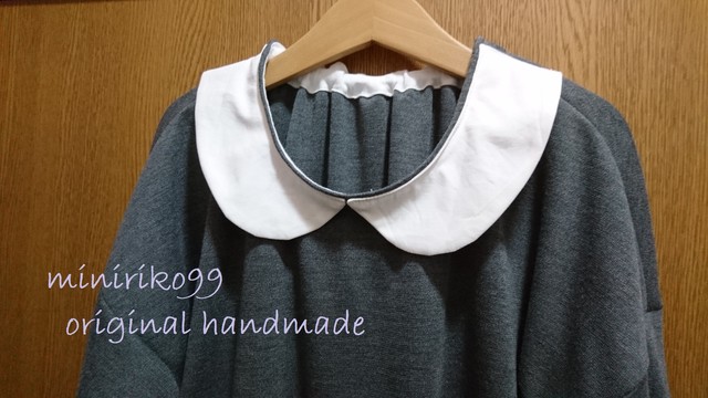 白襟 グレーニットおすましワンピ1センチ 入学式にも Miniriko99