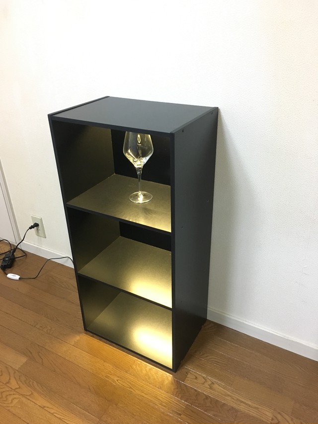 Led照明棚 カラーbox黒 Led電球色 まさお インテリア 間接照明 ショップサイト S Ownd