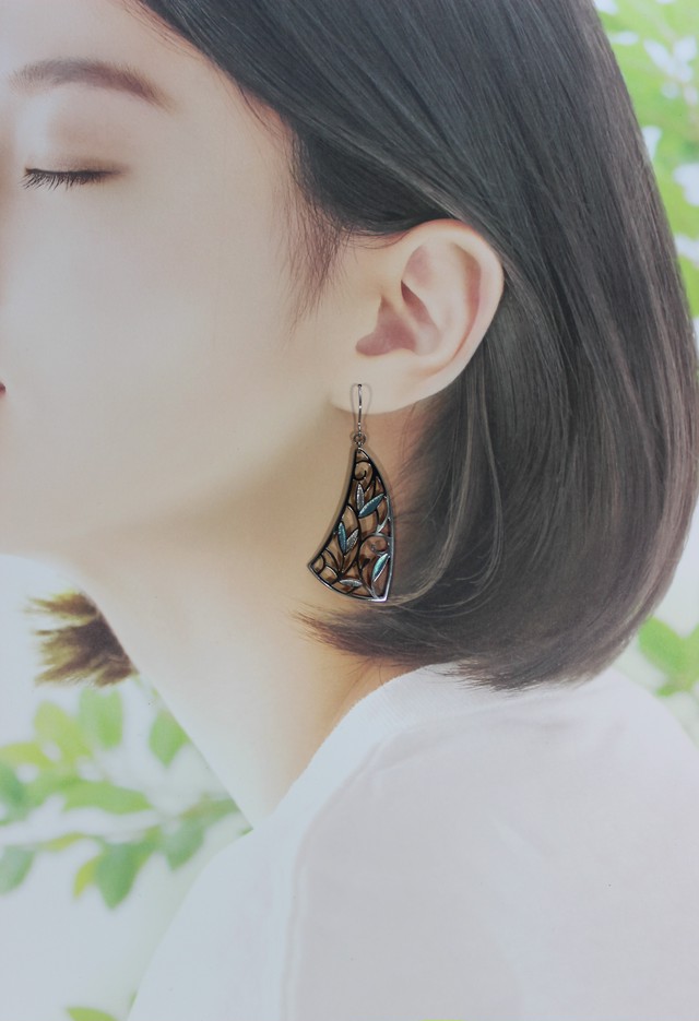 チタン透かし彫りお揃いセットb ピアス Titan Artjewelry Craft アトリエyou