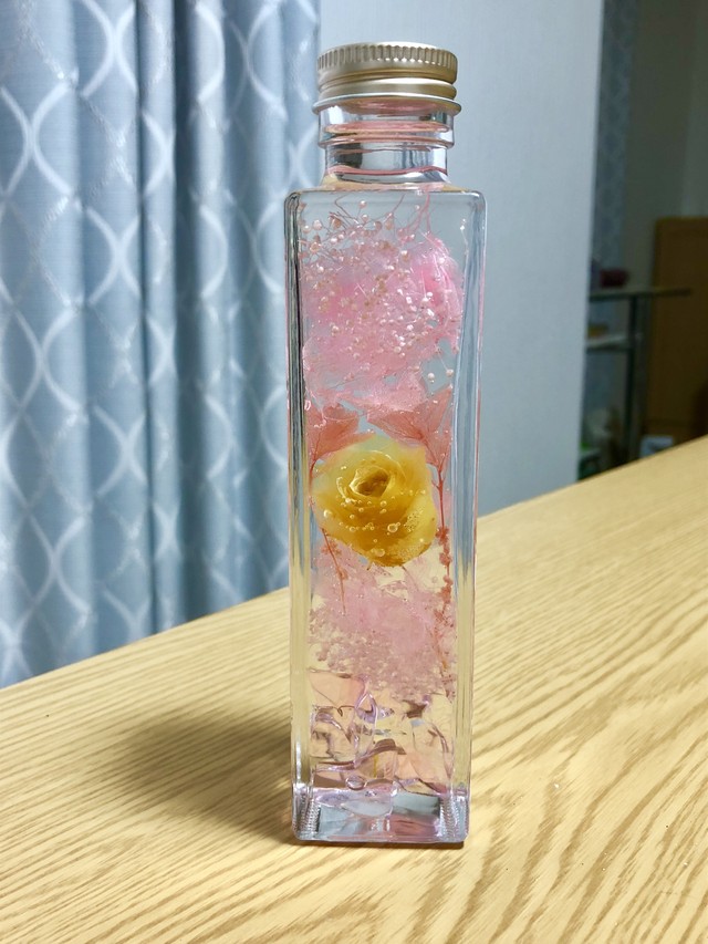 ハーバリウム ピンク 黄 17cm ハーバリウム Atelier Hiro