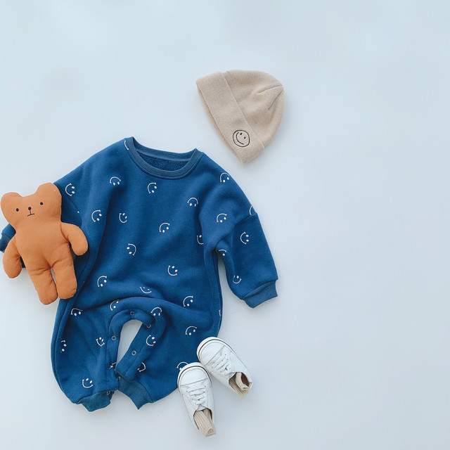 ベビー 赤ちゃん 新生児 笑顔 ロンパース 秋 冬 可愛い 出産祝い Dyh海外子供用品