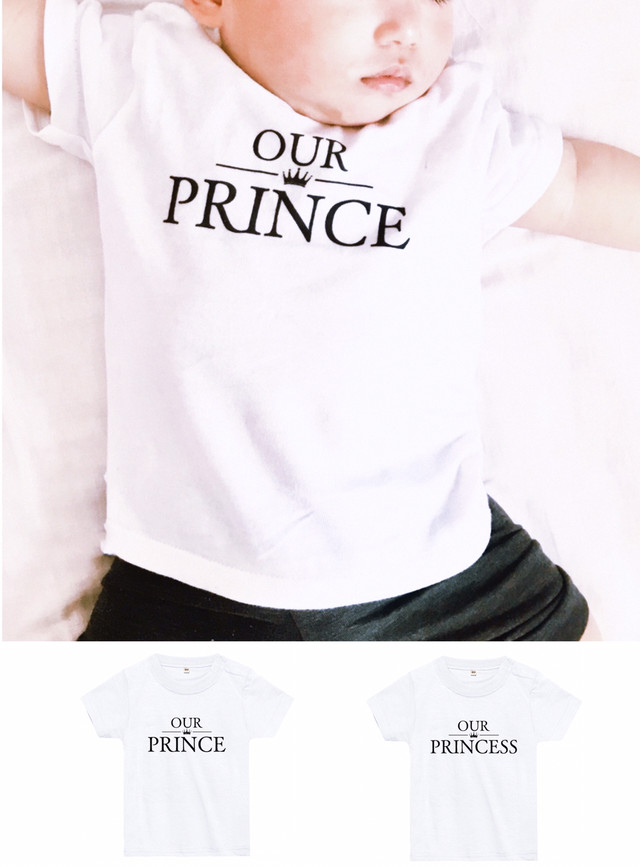 Prince Princess 80 90サイズ ベビーtシャツ Re C