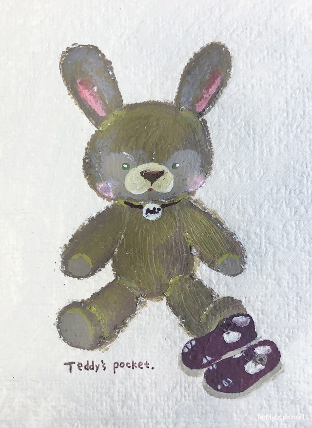 優しいうさぎのぬいぐるみ 原画 手のひらサイズ Teddy S Pocket