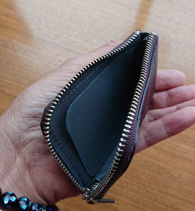 サメ革l字ファスナーパスケース カードケース 財布としても 気仙沼 シャークス