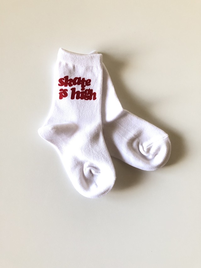 Kids Socks Skate Is High White Red14cm 15cm 16cm 17cm 18cm 19cm cm 21cm 22cm 子供服 靴下 キッズ スケーター Twotoneboutique 子供 キッズ ファッション 子供服 ストリート スケーター シンプル アメカジ Punk