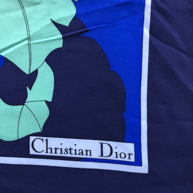 Christian Dior クリスチャン ディオール イタリア製 花柄 シルク スカーフ 都町の古着屋 Charkha Bazaar チャルカバザール