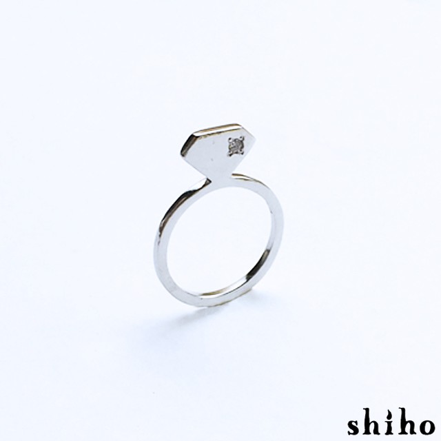 宝石のシルエットをかたどったリング Silhouette Ring Sv 石あり Shiho Webshop