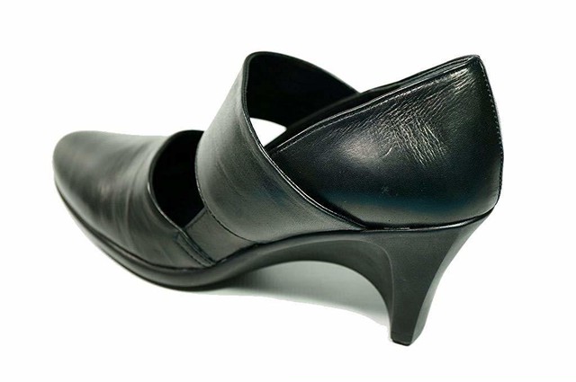 外反母趾 パンプス 幅広 日本製 前バンドシューズ 本革 Yuriko Matsumoto