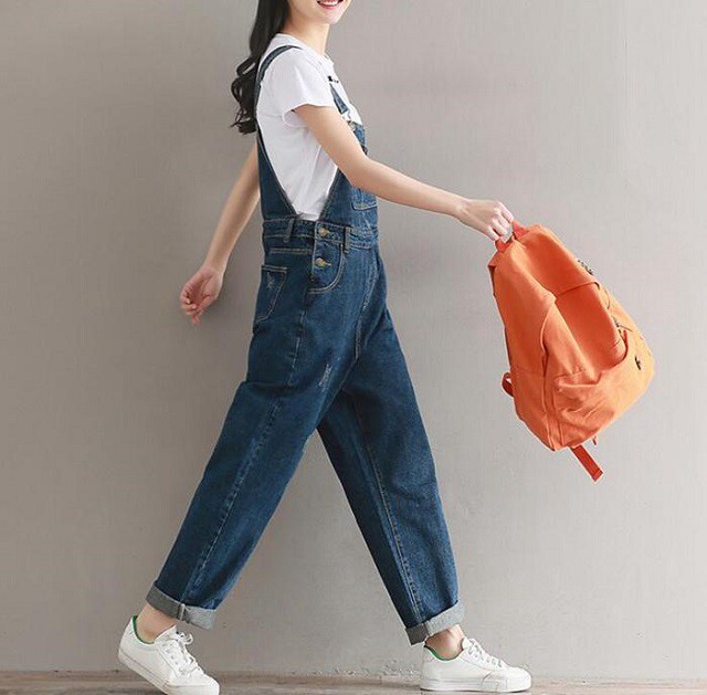 デニムサロペット 膝が隠れる ミドル丈 オシャレ オーバーオール レディース オールインワン サロペット デニムパンツ デニムつりズボン S 2xl Ys0426 Fashion Mille