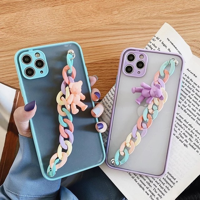 Bear Chain Iphone Case 2色 15サイズ くまちゃんストラップ アイフォンケース スマホケース カバー Iphone8 8plus Iphonex Xr Xs Xsmax Iphone11 11promax 11pro Iphone12 12promax 12pro Shyshi Official 輸入雑貨販売