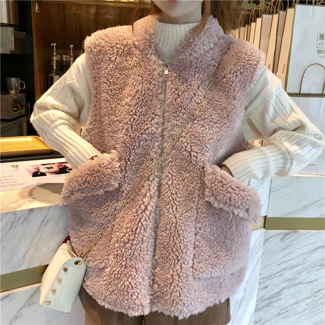 もこもこベスト ノースリーブ ベスト ジャケット カーディガン 2色 秋冬 通勤 通学 デート ランチ Ptnma427 Shop Suba