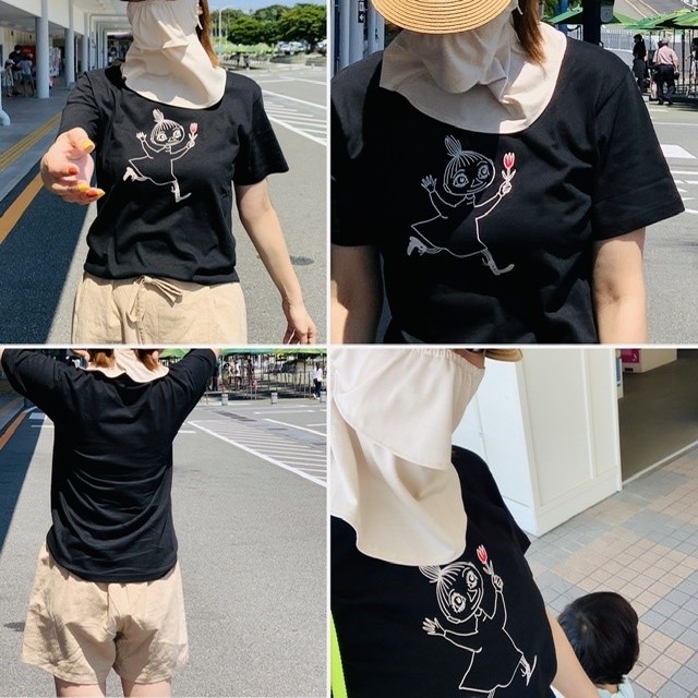 ss新作 Moomin ムーミン レディース ミムラねえさん リトルミィ姉 綿100 プリント Uネック Tシャツ 半袖 カットソー Luxzunderwear