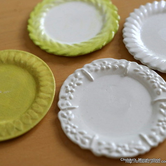 ４種のお皿の原型 ちょび子のミニチュアフード