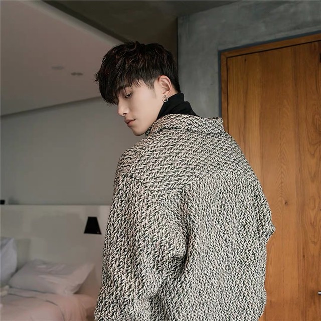 メンズジャケット ツイード アッシュ系 韓国 韓国メンズファッション通販 テイラーズ