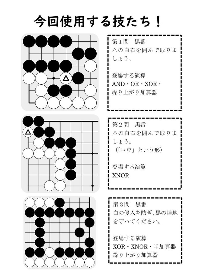 囲碁の仕組みだけでコンピュータの基礎を作ってみた 二進数の足し算 全加算器編 Sekishoichi