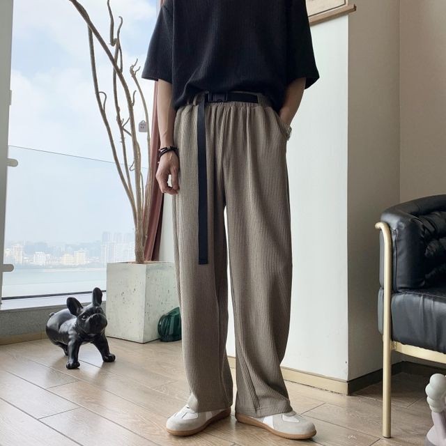 予約販売 ワイドパンツ メンズ シンプル ドレープ ブラック ホワイト ベージュ ボトムス きれいめ スタイリッシュ こなれ感 お洒落 結婚式 二次会 韓国 トレンド 春 夏 秋 M L Xl 2xl Favoriteselect