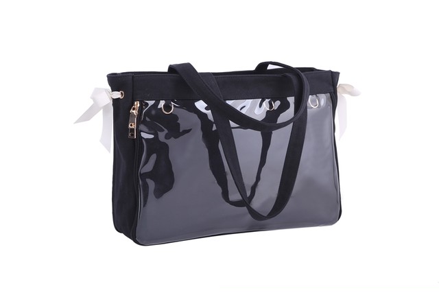 痛バッグ ハート リボン 推しトート クリアカスタマイズ トートバッグ 推し愛 Otamika オタクノミカタ M Crew