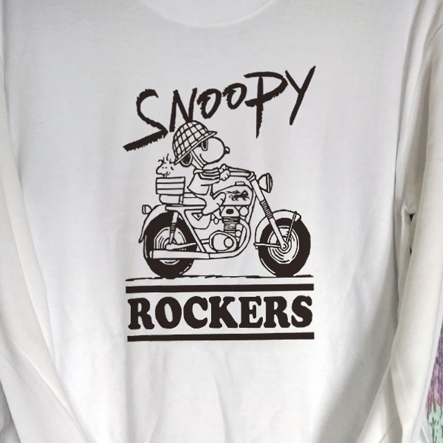 ロッカーズ スヌーピー レゲエ Rockers 長袖 白色 Tシャツ 選べる3サイズ M L Xl 送料無料 ネコのコネ