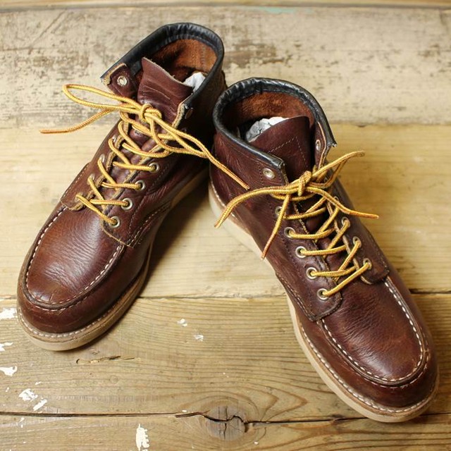 Red Wing 8138 レッドウィング モックトゥ レザー ワーク ブーツ メンズ 25cm Usa製 刺繍羽タグ 古着 Used aw104 古着屋ataco Garage