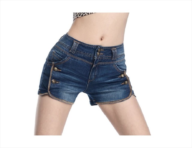 ナナコレクション Nana Collection 15 夏 デニム ショーパン 大きいサイズ ヒップアップ 美尻 ボタン 美ライン 美脚 脚長 スリム 短パン ホットパンツ ジーンズ カジュアル 女性 レディース ショートパンツ ブルー 26inch Nanacollect