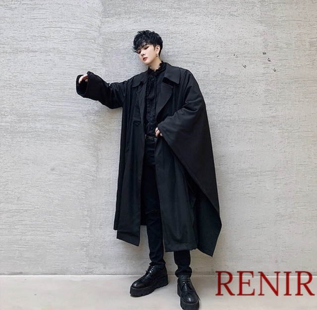 Renir レニール メンズ ロングコート コート ロングジャケット ジャケット ブラック Renir レニール メンズファッション レディースファッション