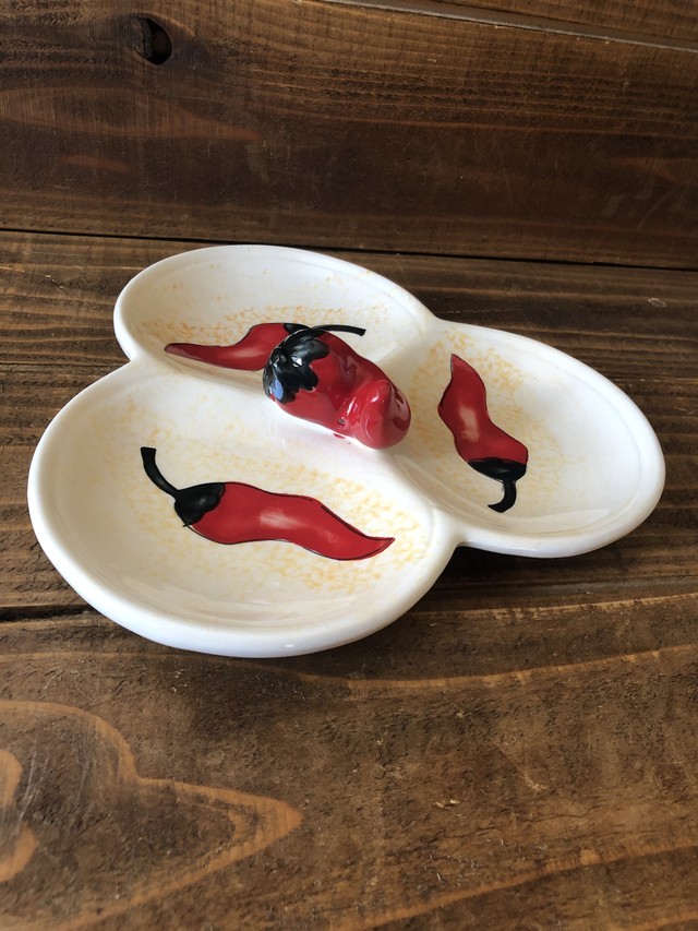 Vintage Mexican Chilipepper Dish チリペッパー とうがらし メキシカン お皿 プレート ビンテージ Motorrock Kustomshop Fu Z Korner