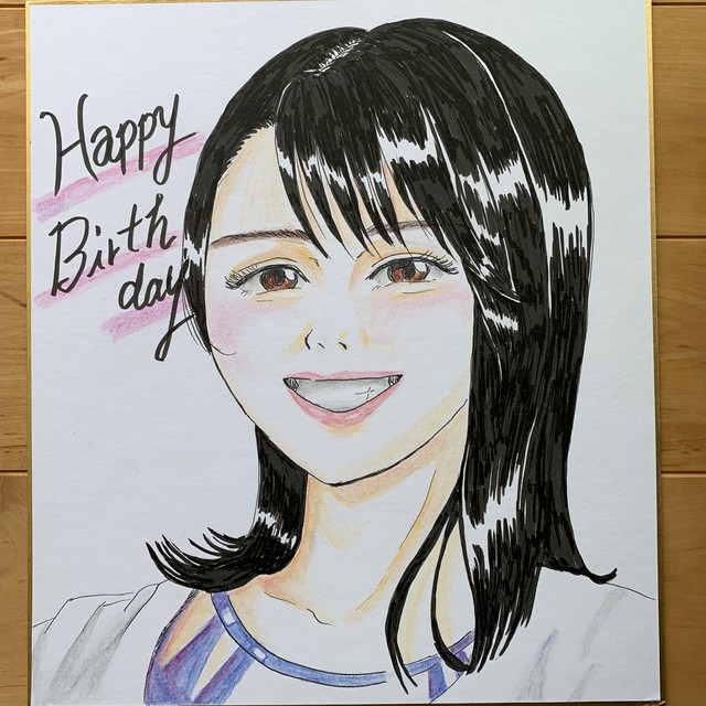 似顔絵 白黒またはカラー 2名まで色紙にお描きします すずの木アートデザイン チョークアートと布と革 似顔絵 白黒またはカラー 2名まで色紙にお描きします すずの木アートデザイン チョークアートと布と革