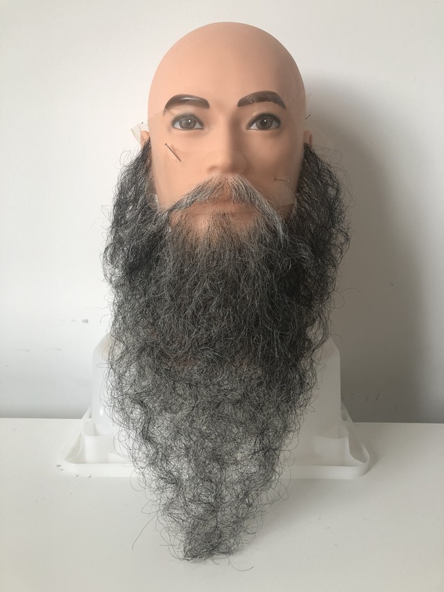 付け髭 ロング ご注文を受けてから製作 黒 白 グレイ 西川ひげ工房