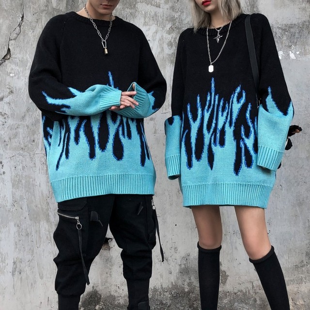 ファイヤーパターンルーズニット 全２色 Hwg004 Highway G ストリートファッション通販