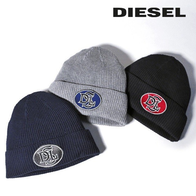 大特価 ディーゼル Diesel ニットキャップ 帽子 メンズ レディース 男女兼用 ワッペンロゴ リブニット ニット帽 K Tin メンズ 帽子専門店