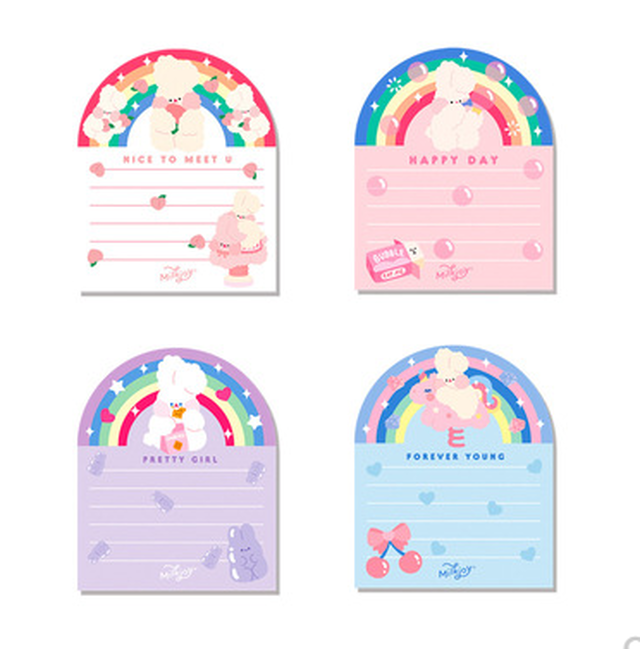 メモパッド メモ帳 うさぎ 可愛い 夢かわいい デコ コラージュ 海外 Stationery Planet