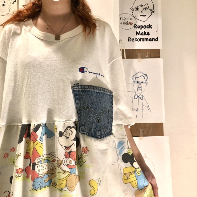 リメイク Campion Disney Tシャツワンピース Repock Make Recommend