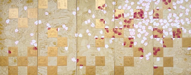 千葉家市松桜襖絵再現 10枚組(左5枚) 三桝 正典 Mimasu Masanori