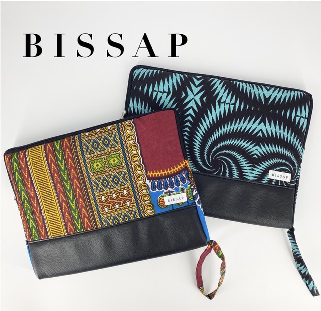 Ipad タブレット ケース クラッチバッグ Bissap Made In Senegal アフリカンファブリック パーニュ アフリカ ハンドメイド Bissap