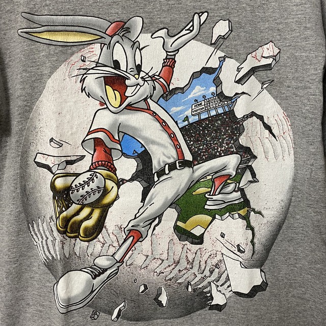 90s ルーニーテューンズ バックスバニー 野球 ビンテージ Tシャツ Splashtoyandusedclothing