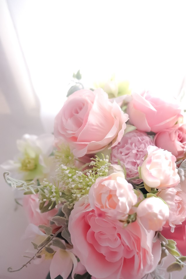 送料無料 ウェディングブーケ クラッチブーケ 造花ブーケ 花束 結婚式 バラ ウェディングブーケ Flurparet Bouquet