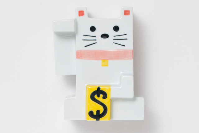 カクカク招き猫 色付 大 / The Porcelains
