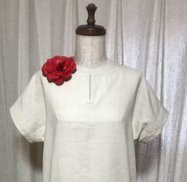 復刻 19年代 リネン ワンピース ドロップウエスト ベージュ ヴィンテージ El Dorado Vintage