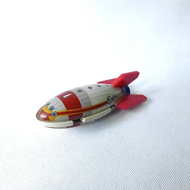 スペースロケットSpace Rocketブリキロケット33cm、当時物！ 売り切り