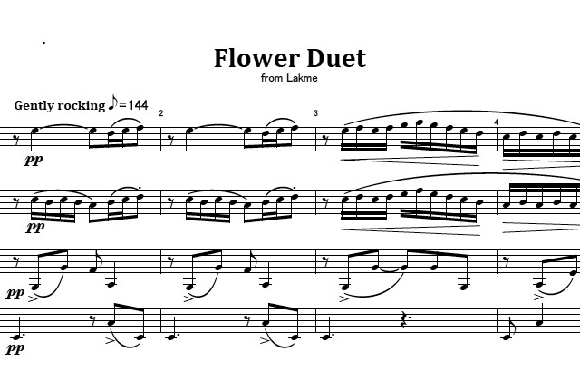 クラリネット四重奏 ドリーブ歌劇 ラクメ 花の二重唱 楽譜 吹奏楽アンサンブル楽譜のアトリエ アニマート