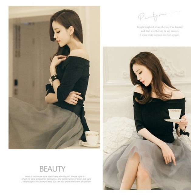 韓国 ワンピース 秋 韓国ワンピース オフショルダー オフショル パーティードレス 韓国 お嬢様 秋 秋服 秋コーデ Basecamp49