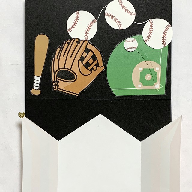 完成品 仕掛けアルバム イエロー 野球 1点 青 はる ハンドメイド仕掛けアルバム販売