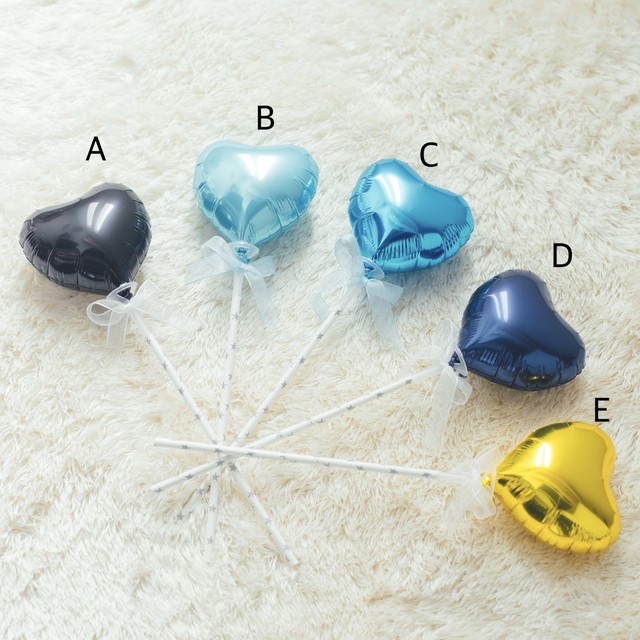 バラ売り 選べる ハート スティックバルーン バルーンショップイーエヌ おむつケーキ バルーンギフト専門店