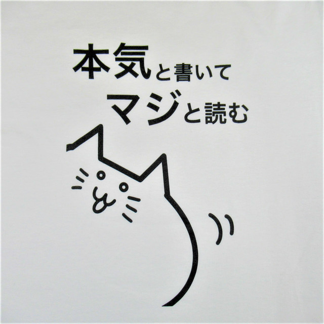 にゃんから 本気と書いてマジと読む ロングtシャツ にゃんからショップ